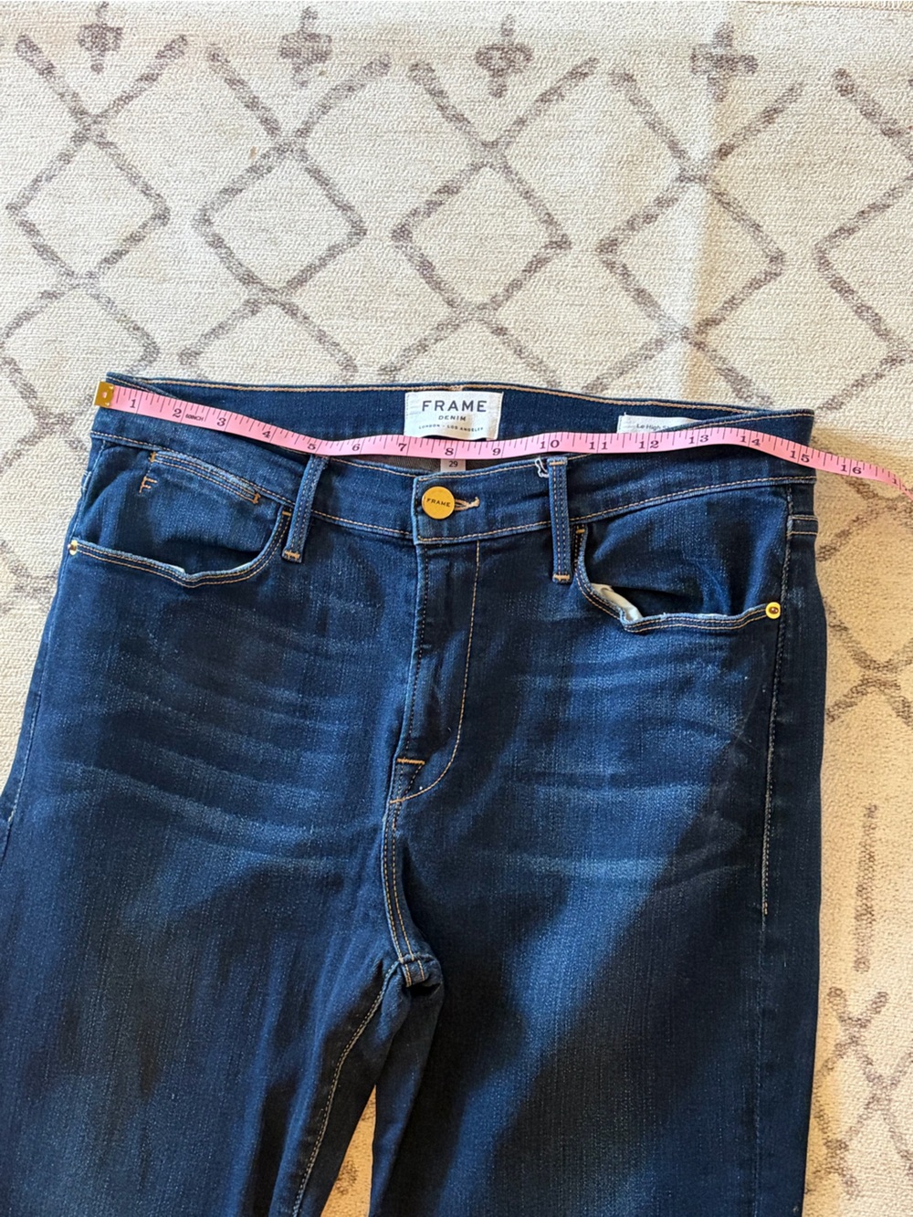 FRAME Le High Straight Cabana Raw Staggered Hem Jeans 29 - Picture 7 of 12